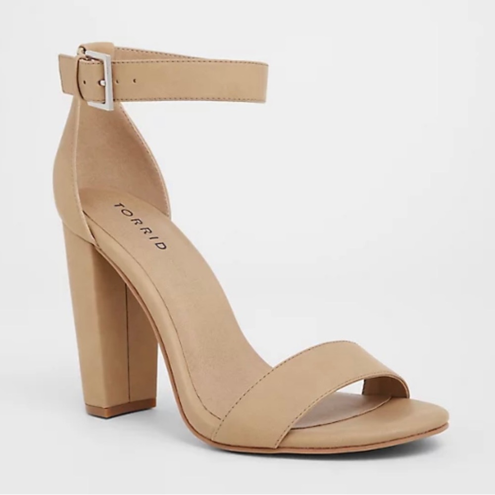 Torrid- Two Strapped Tapered Heel Sandal. Size 7.5 wide width.